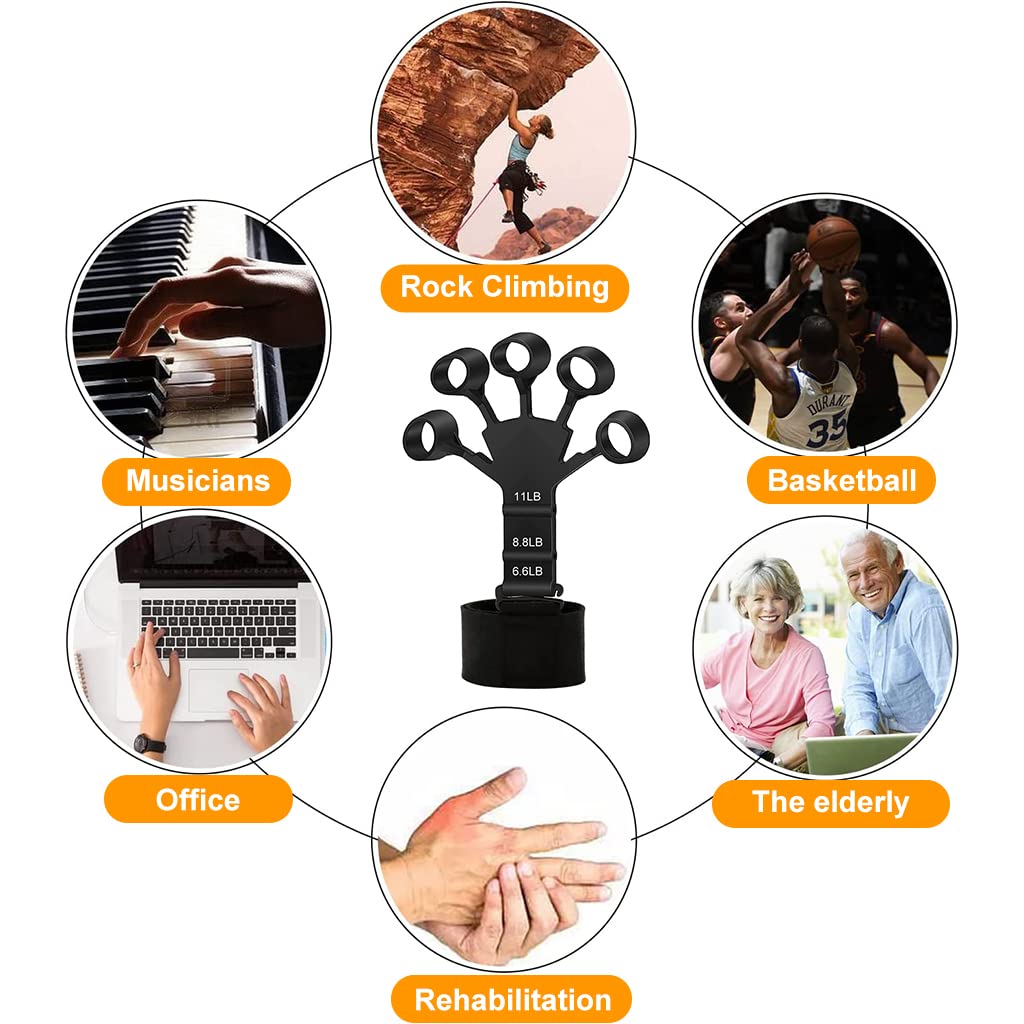 Proberos 2023 New Finger Gripper for Veins, 3 Gears Adjustable Silicone Finger Exercise Equipment For Finger Grip & Exercise, Finger Stretcher Trainer Stress Relief Improve Finger Dexterity