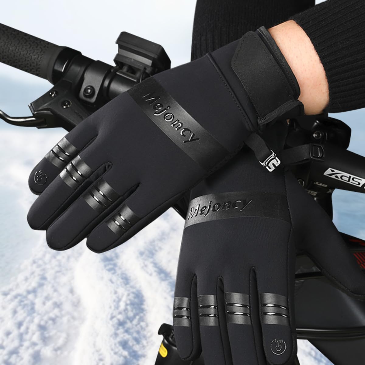 PALAY Winter Gloves for Men Women, Warm Windproof Coldproof Touchscreen Riding Gloves, Bike Gloves, Adjustable Wrist Closure for Walking Snowboarding Hiking Cycling Outdoor, L