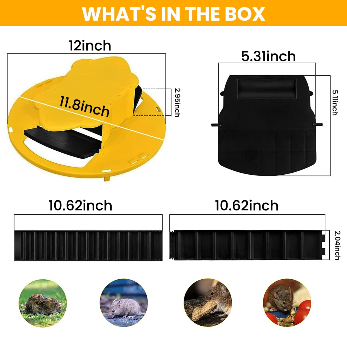 HASTHIP Mouse Trap for Mice, Rats, Chipmunks, Squirrels, Hamsters and Other Rodents, Reusable Trap Bucket Rat Catcher, Trap Door Style, Auto Reset, Humane Not not Fatal(Bucket Not Included)