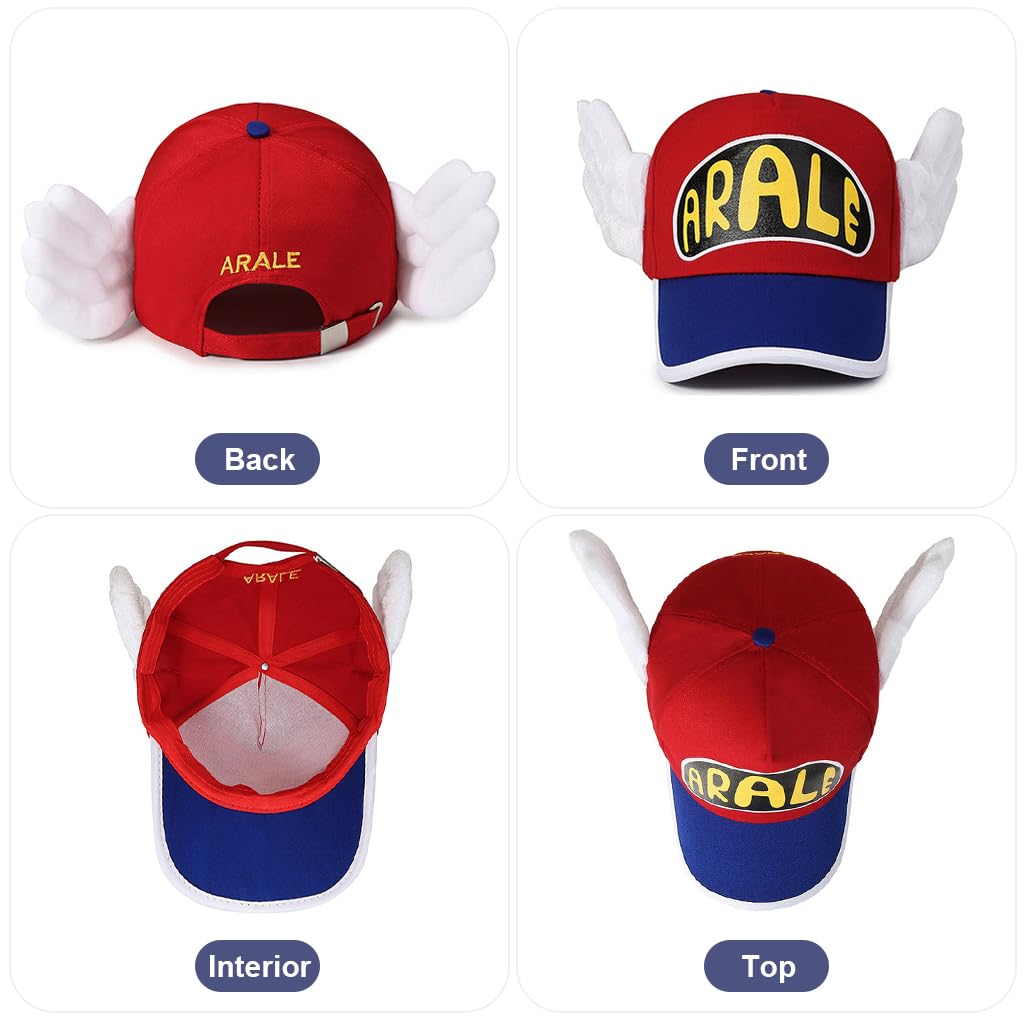 SNOWIE SOFT Caps for Kids Girls Arale Hat Winged Baseball Cap for Girls, Sun Hat for Kids Cute Arale Cap Arale Merchandise, Cosplay Arale Girls Hat Summer Outdoor Beach Hat for Baby Girl Adjustable