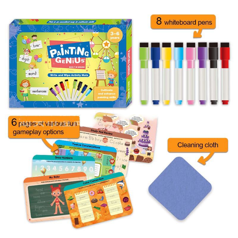 PATPAT® Search and Find Books for Kids Ages 3,4,5,6, Preschool Learning Activities, Educational Reusable Mats for Toddlers, Art & Crafts, Birthday Gifts for Girl and Boy-Multicolor