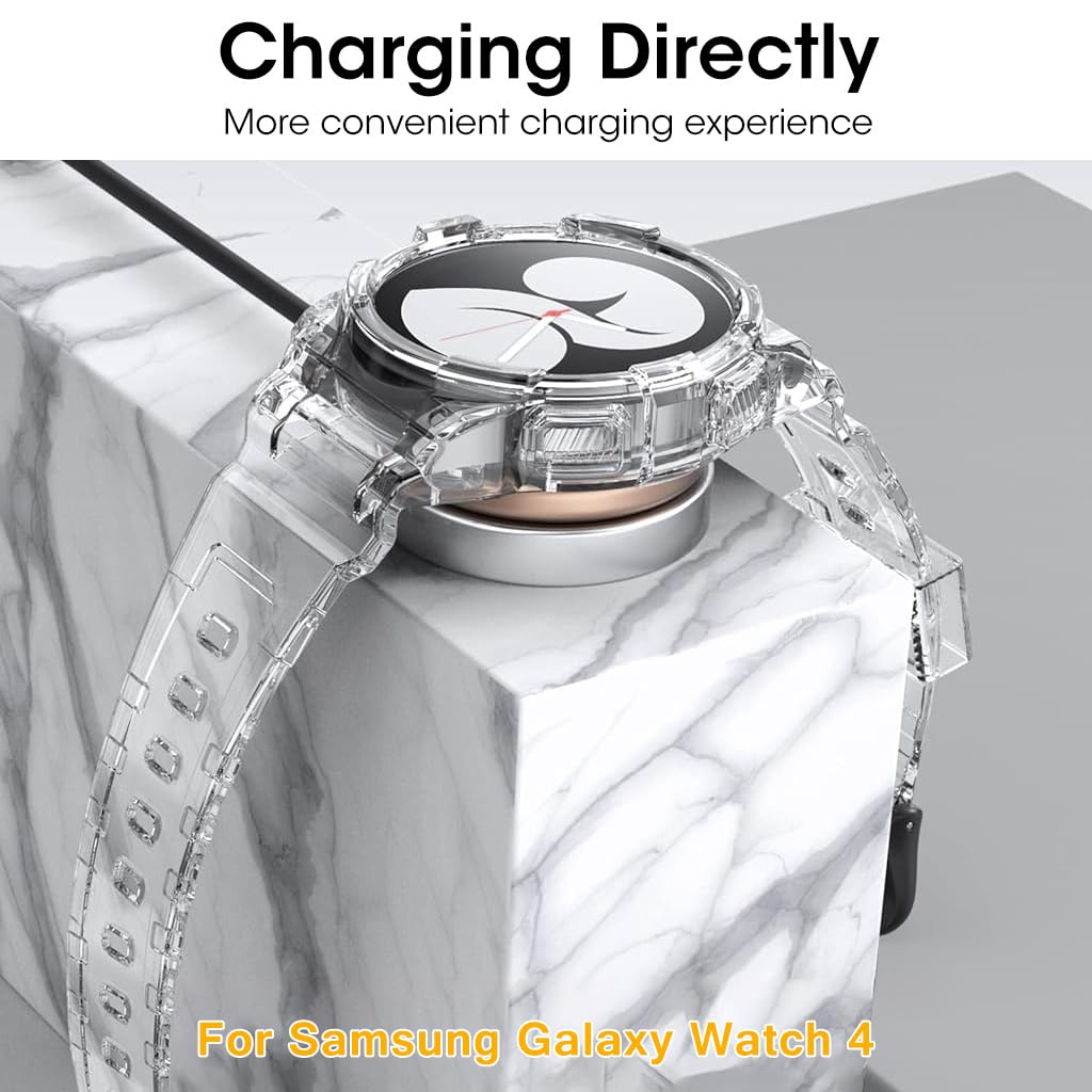 ZORBES Watch Band TPU Smart Watch Strap for Samsung Galaxy Watch 4 40mm Adjustable Size Wristband Fashion Clear Watch Bands for Samsung Galaxy Watch 4