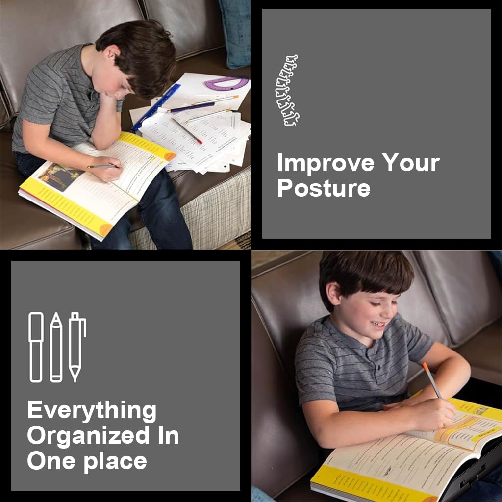 ZORBES Laptop Table for Bed Foldable Study Table for Kids Portable Laptop Table Multi-Purpose Folding Lap Desk Plastic Table for Study Laptop Desk for Work, Reading, Studying 17.5