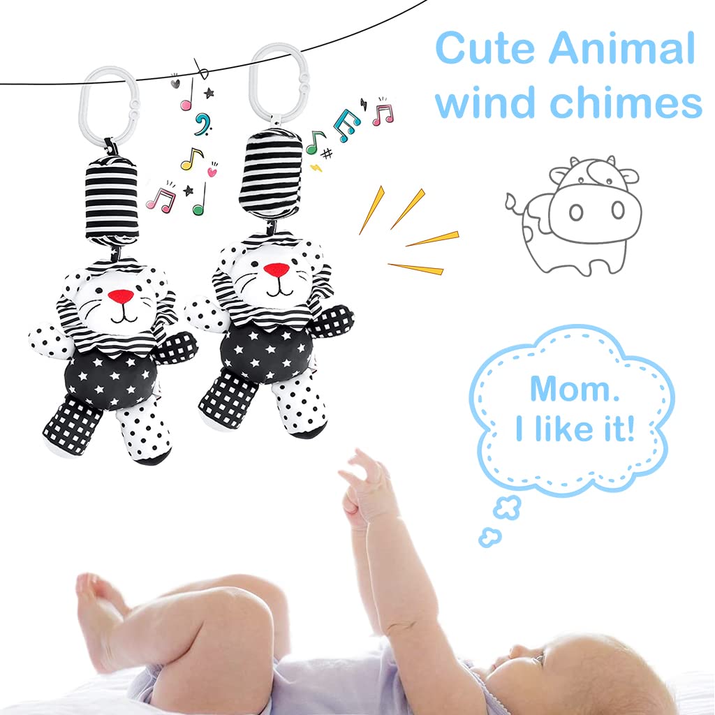 PATPAT® Baby Toy Car Toy for Kids, Rattle Toy Stuffed Toy Hanging Rattle Toys, Crib Toy Car Seat Travel Stroller Soft Plush Toys with Sound, Best Birthday Gift for Newborn 0-18 Month