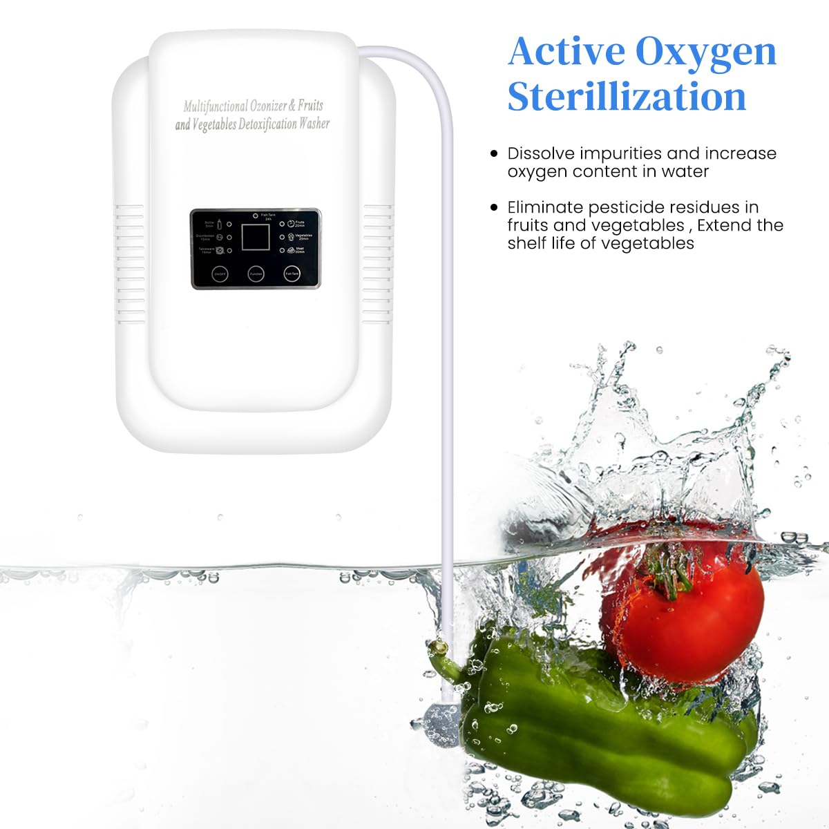 HANNEA Household Ozone Generator with Timer Multi-functional Ozone Generator for Air Purification, Water Treatment, Vegetable Cleaning 600mg/h Ozone Generator Machine for Purifying Water for Cleaning