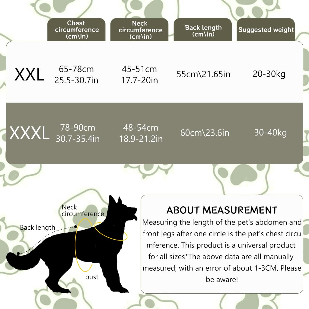 Qpets Dog Clothes with Head Wrap Comforting Dog Clothes for Large Dog Dog Anxiety Jacket Adjustable Hook and Loop Closure Breathable All Season Dog Jacket for 30-40kg Dogs, XXXL