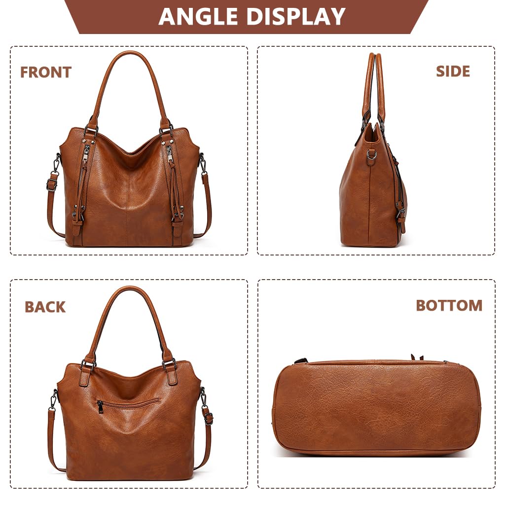 PALAY Tote Bags For Women PU Leather Hobo Bags for Women Purse Stylish 2 in 1 Handbags with Shoulder Strap Ladies Office Bag