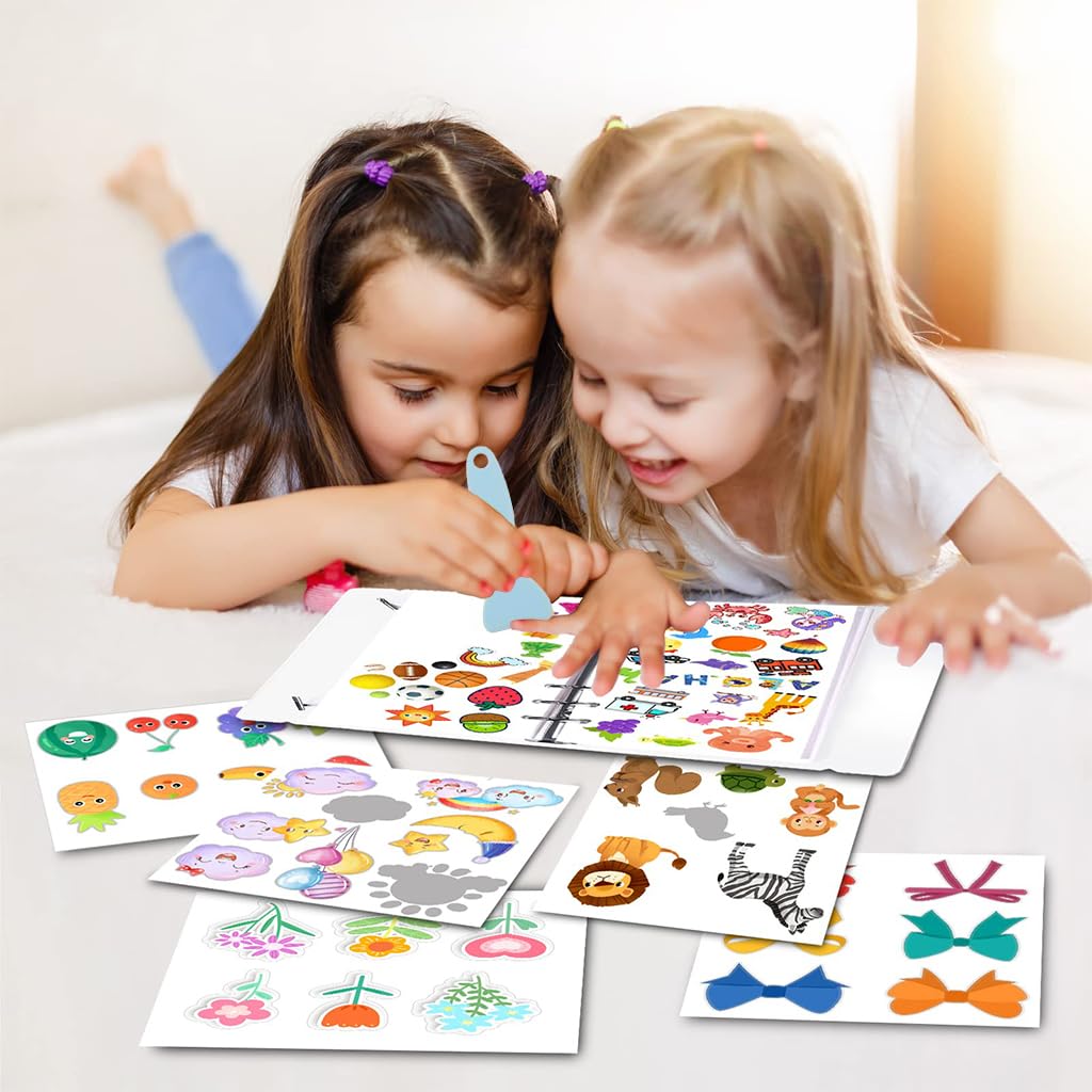 HASTHIP Journal Stickers Collecting Binder, 50 Sheets A5 Size Sticker Collecting Album, Waterproof Scrapbooking Album for Vinyl & Reusable Stickers with Tweezer & Removal Tool