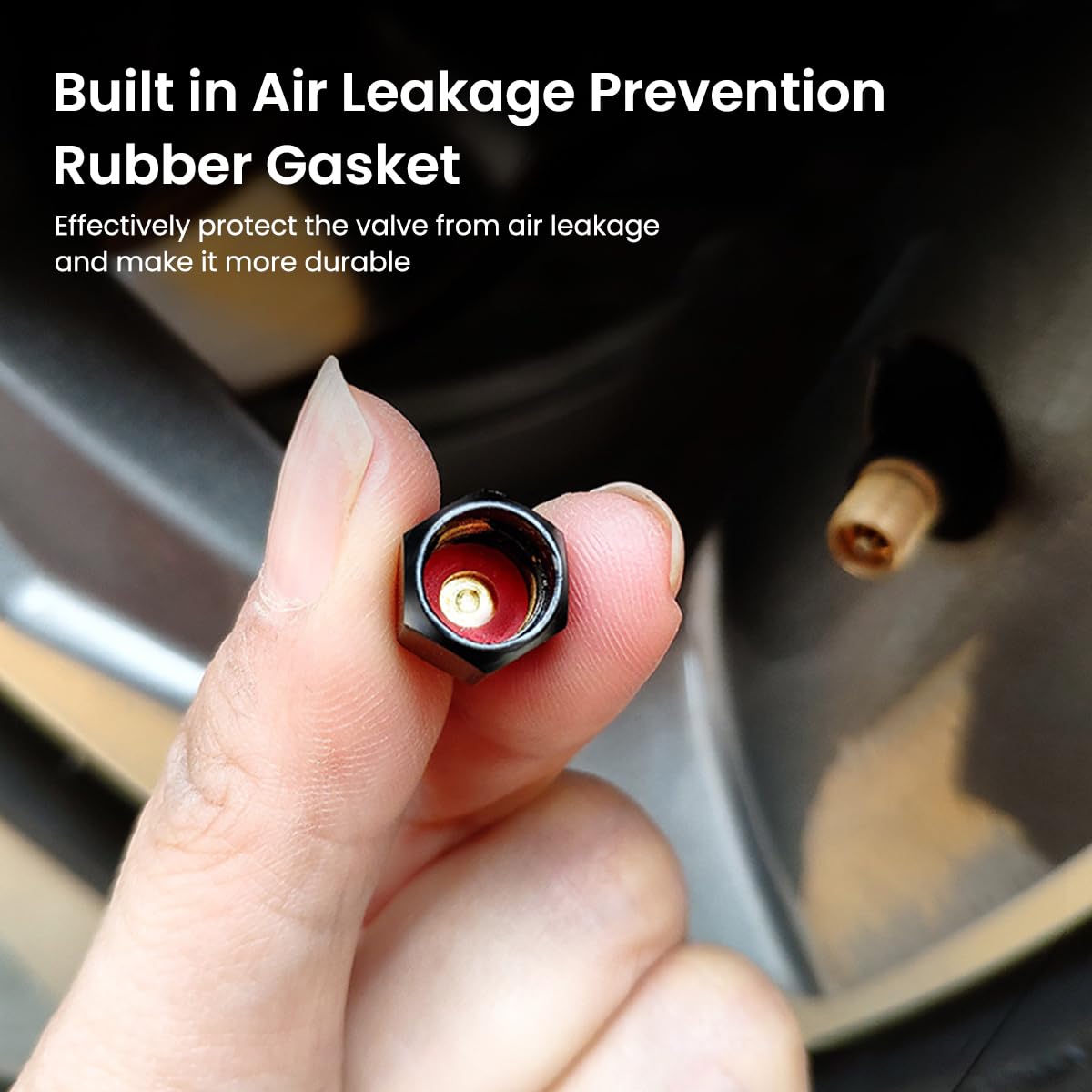 STHIRA 5pcs Metal Valve Caps for Car Tyre, Rust Resistant Tyre Stem Caps with Wrench Tool Universal Car Tire Valve Stem Caps for All Car Models, 1.1x1.2cm