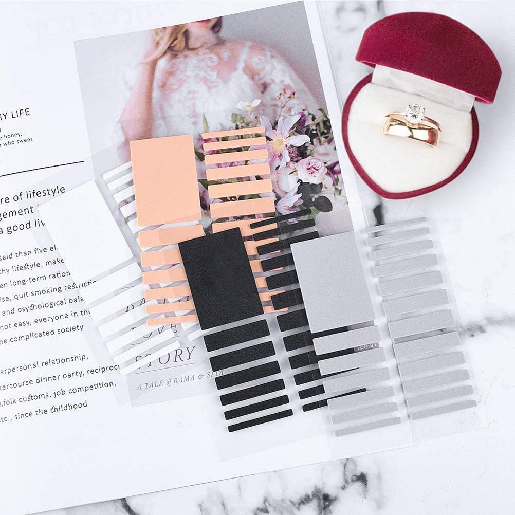PALAY 8 Sheets Invisible Ring Sizer Loose Ring Size Adjuster with a Cleaning Cloth Adjusting Wide Rings, 4 Colors, 2 Kinds of Thickness(1mm, 1.5mm)