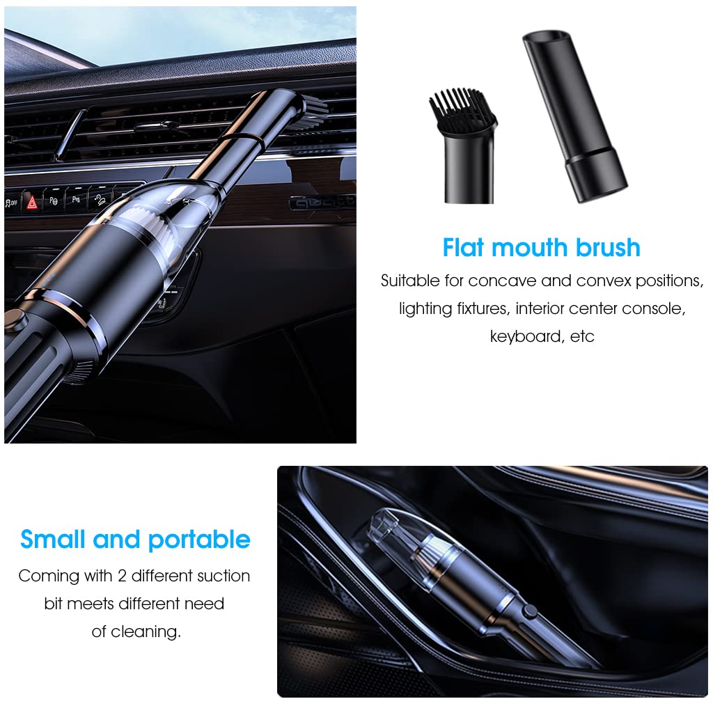 ZORBES Car Vacuum Cleaner Wireless USB Portable Vacuum Cleaner for Car, Vaccum Cleaner Handheld Vacuum Cleaner with 2 Nozzles, Strong Suction 9000PA Rechargeable Cordless Vacuum Cleaner for Car