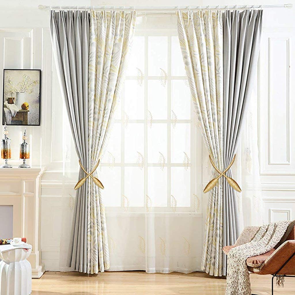 Supvox Curtain Tiebacks Alloy Solid Free Size Curtain Holders Tieback Decorative Unique Design Drape Tie Backs, Pack of 2, gold, blackout