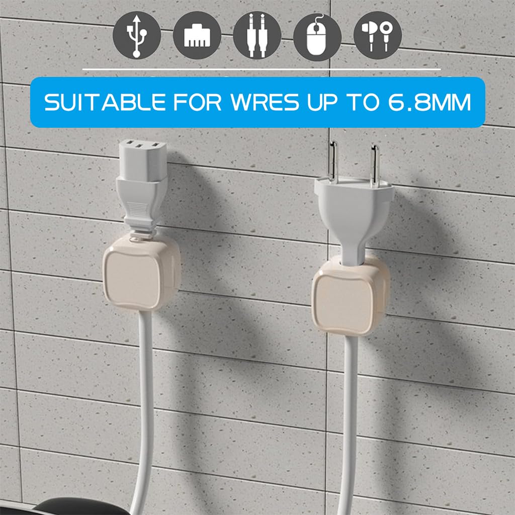 HASTHIP 8 Pack Magnetic Cable Organizer Cable Clips - 6.8mm Slot Cord Holder, Under Desk Cable Management, Adhesive Wire Holder Keeper Organizer for Home Office Desk Phone Car Wall Desktop