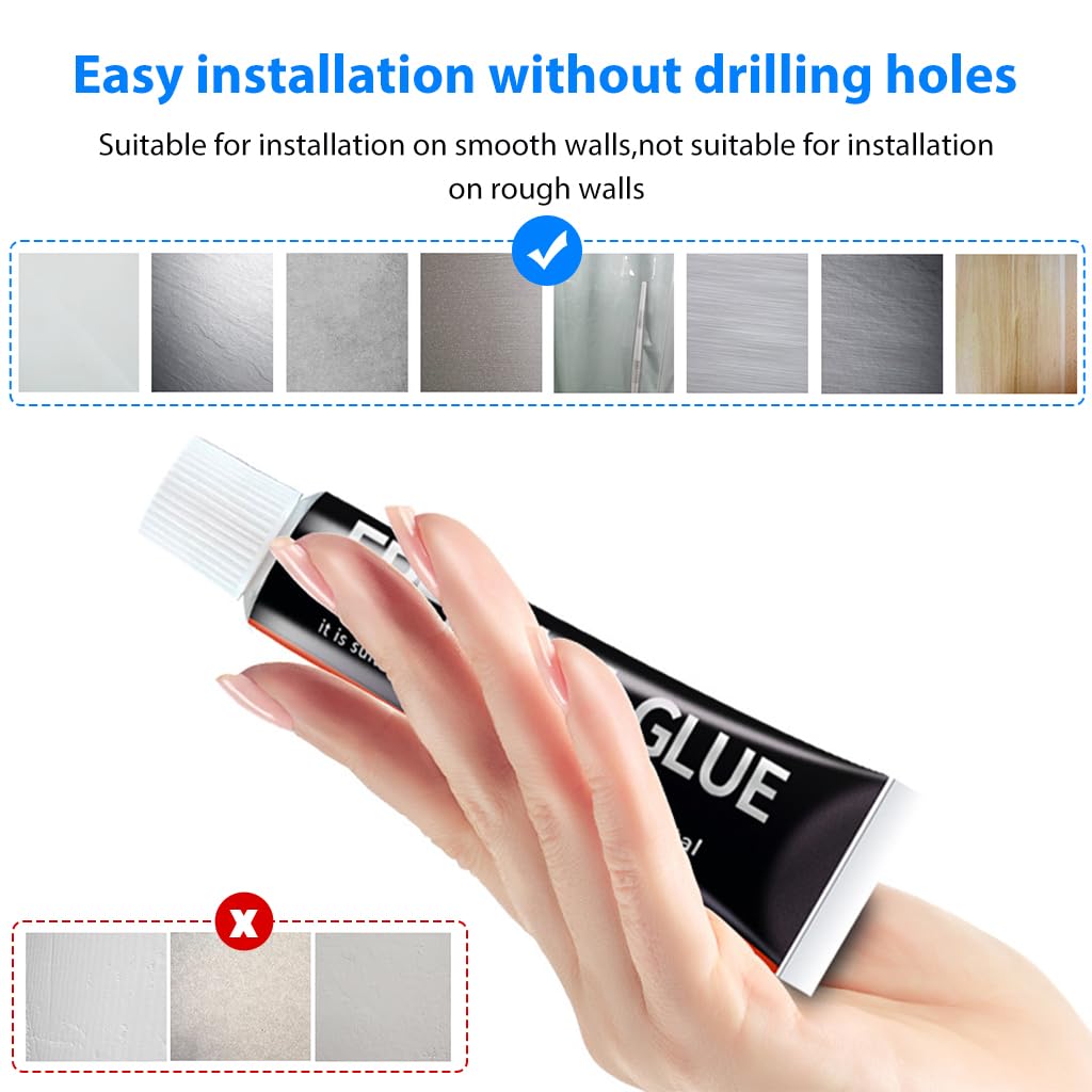 HASTHIP Bathroom Toothbrush Holder Dual Slot Toothbrush Rack Bathroom Organiser Self Adhesive Aluminum Metal Toothbrush Holder Organzier Rack Modern Bathroom Wall Mounted Shaver Holder