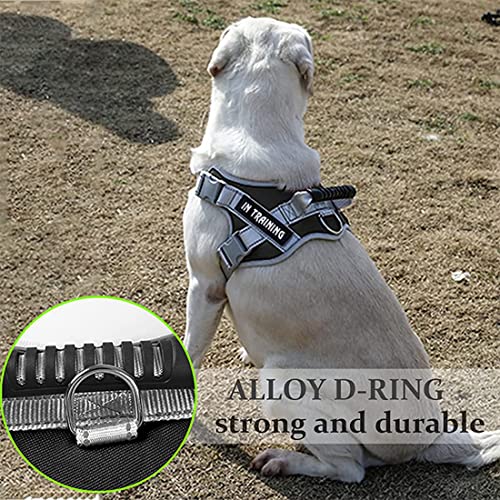 ZIBUYU Dog Vest Harness for Dogs 23-30kg with Safety Reflective Strip Quick Release Buckle Adjustable Size Easy Control Handle for Medium Large Dogs(XL)