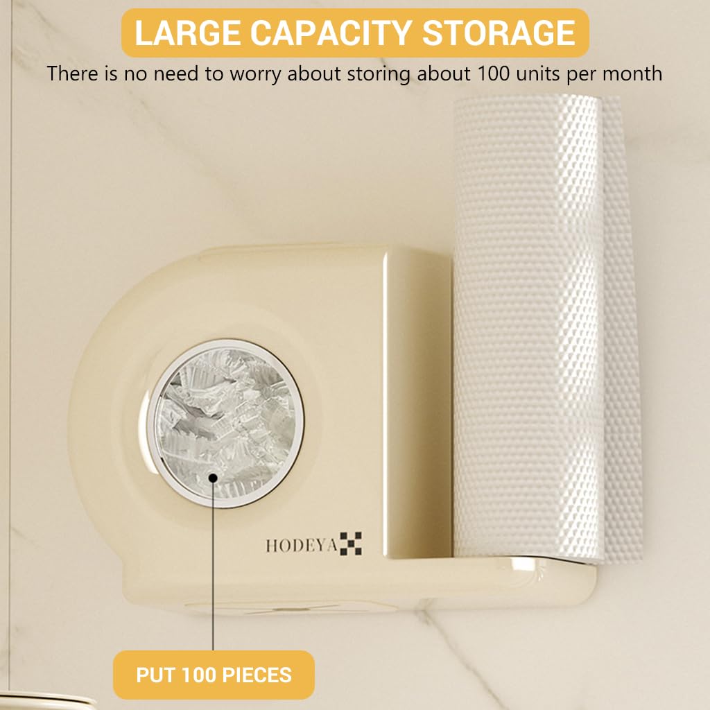 HASTHIP Kitchen Organizer for Elastic Plastic Food Covers & Kitchen Paper Towel Wall Mounting 2 in 1 Plastic Wrap Food Covers Dispenser with Paper Roll Holder