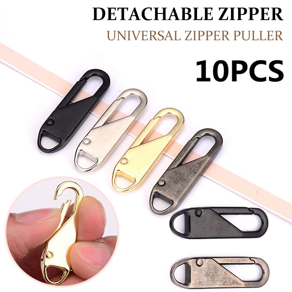 HASTHIP Zipper Puller Replacement Quick Snap Bag Zipper Puller for Bag Luggage Clothing Jackets Backpacks Purse Coat(10pcs)