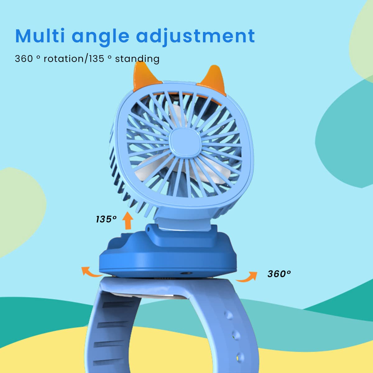 ZORBES Folding Wrist Mini Fan for Kids, Rechargeable Fan Mini Portable Fan Smart Watch for Kids, 7 Color Mini Hand Fan with 3 Gear Speed Electric Fan Watch, Mini Fan Charging Fan USB Rechargeable