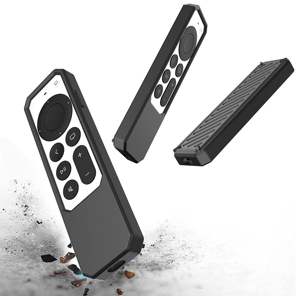 Verilux 2021 Silicone Protective Case for Apple 4K HD TV Siri Remote 2nd Gen - Anti-Slip Durable Silicone Shockproof Rubber Cover - Skin-Friendly Washable Protective Cover Sleeve (Black)