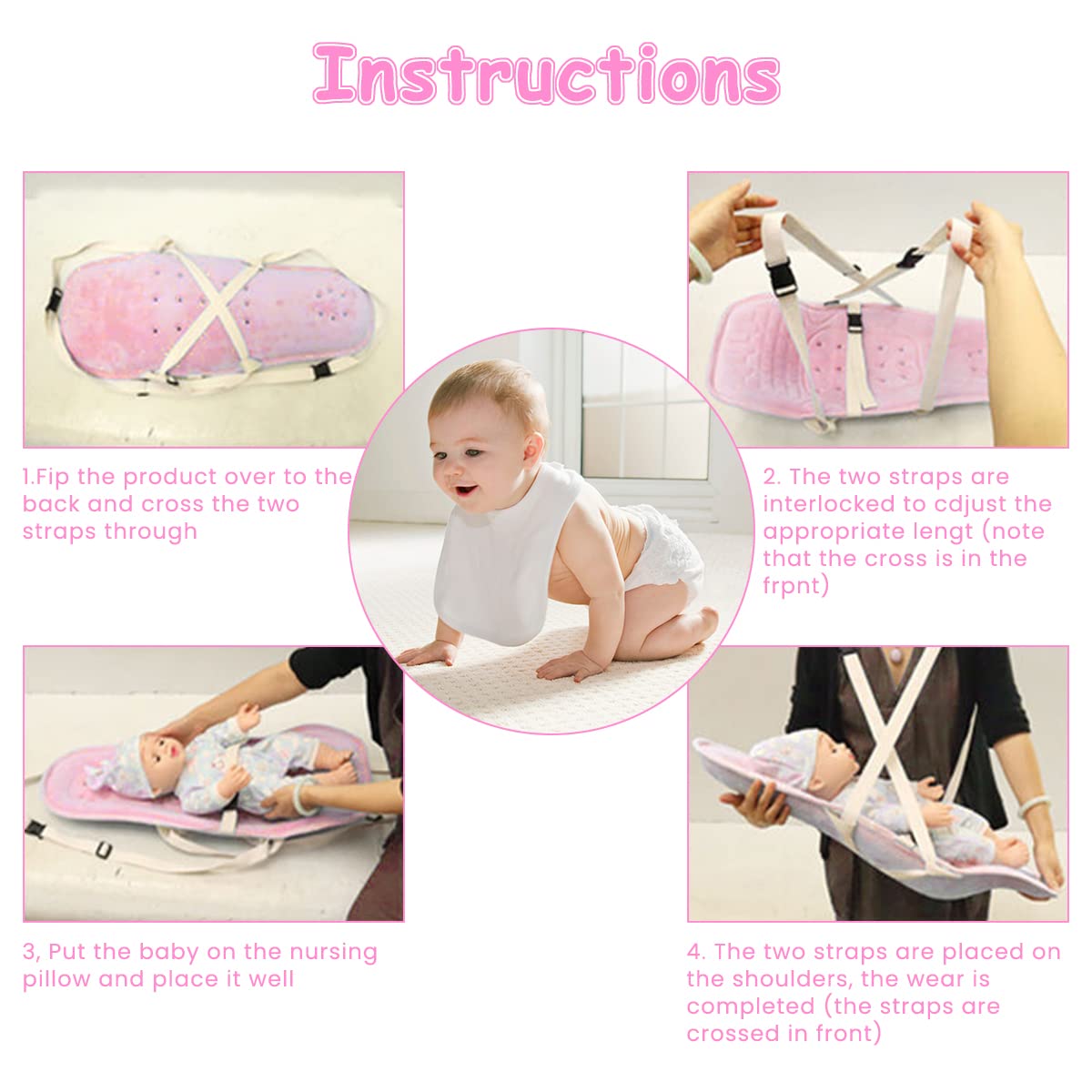 SNOWIE SOFT Baby Feeding Pillow for Mom Breastfeeding with Straps and Safty Belt, Ergonomic 45° Nursing Pillow, Travel Baby Carrier for Mom Baby Gifts