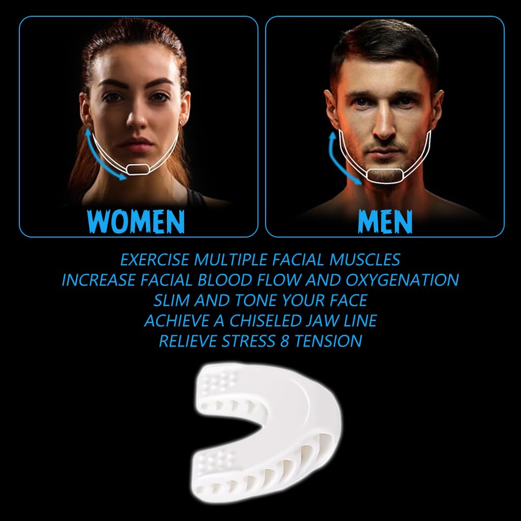 MAYCREATE 40lbs Jawline Exerciser Tool for Men Women Foodgrade Silicone Jaw Line Shaper Jaw Exerciser for Intermediate & Advance Users