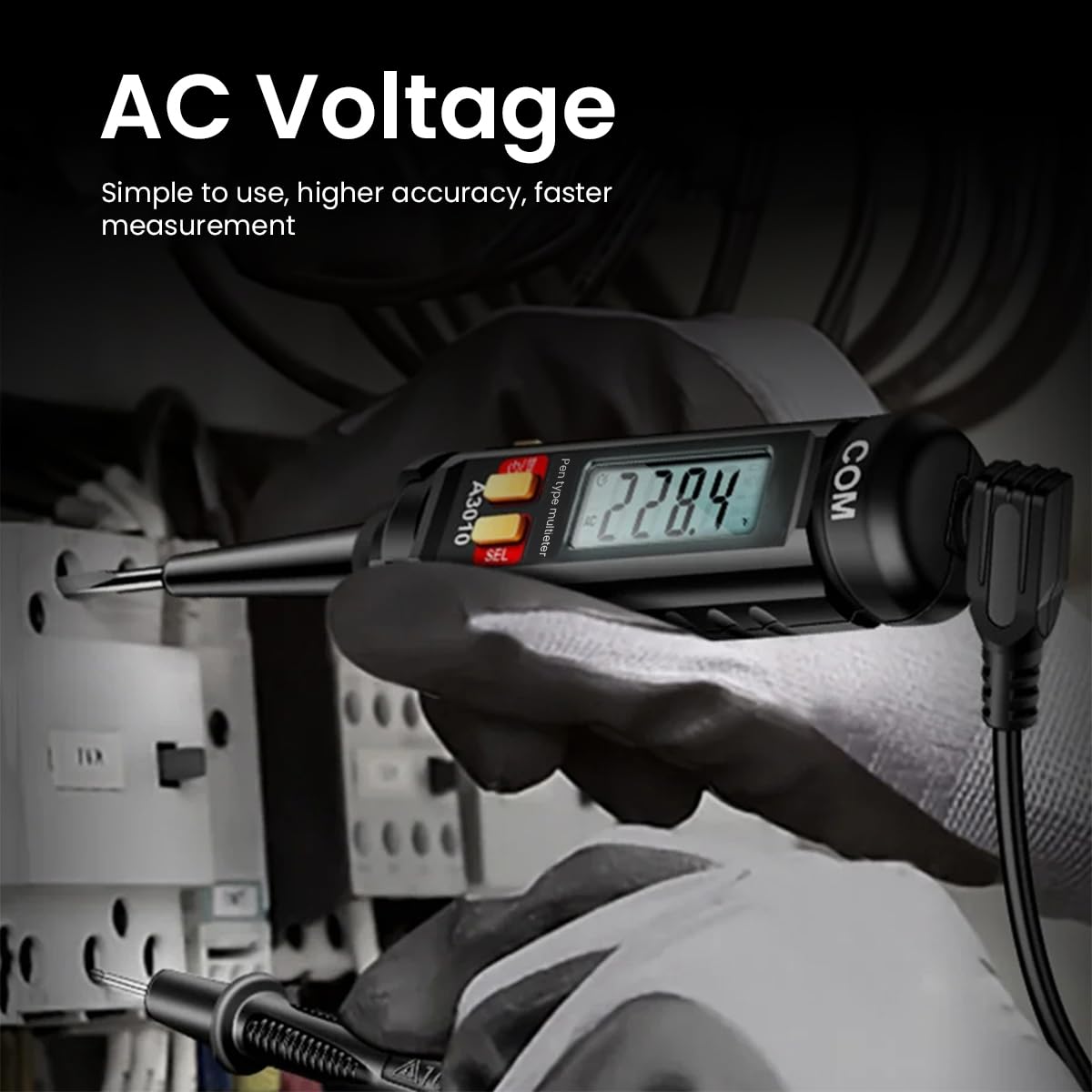 Serplex Voltage Multimeter Digital Multimeter 4000 Count AC/DC Voltage Tester, Current Meter, Voltmeter with LCD Digital Display & LED Light, Safe NVC Non Contact (NO BATTERY)