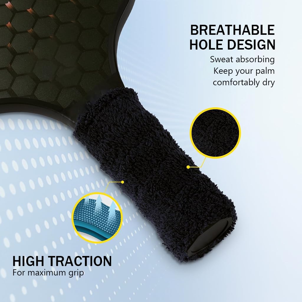 Proberos 5 Rolls Racquet Towel Grip, Towel Grip for Badminton Racquet, 5 Colors Cotton grip for Badminton Racket Sweatband Tape Anti-Skid Towel Grip Tape