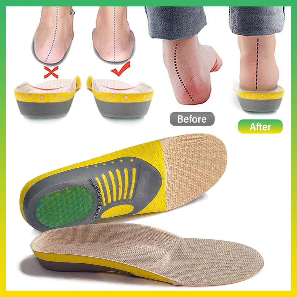 Optifit Gel Shoe Insoles, Extra Comfort and Support, Comfortable Insoles Supports Heel & Arch Absorbs Foot Sweat & Moisture, Premium Hard Gel Material, Breathable Fabric