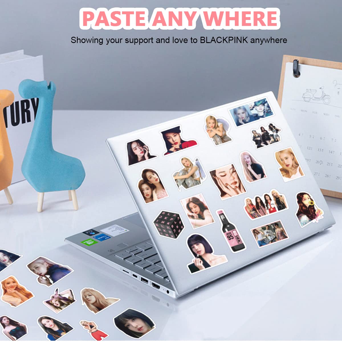 HASTHIP 62pcs Blackpink Sticker Figures Sticker Phone Case Sticker Decorative Stickers for Sketchbook, Music Album, Guitar Sticker DIY Laptop Decoration Wall Decoration Skateboard Stickers