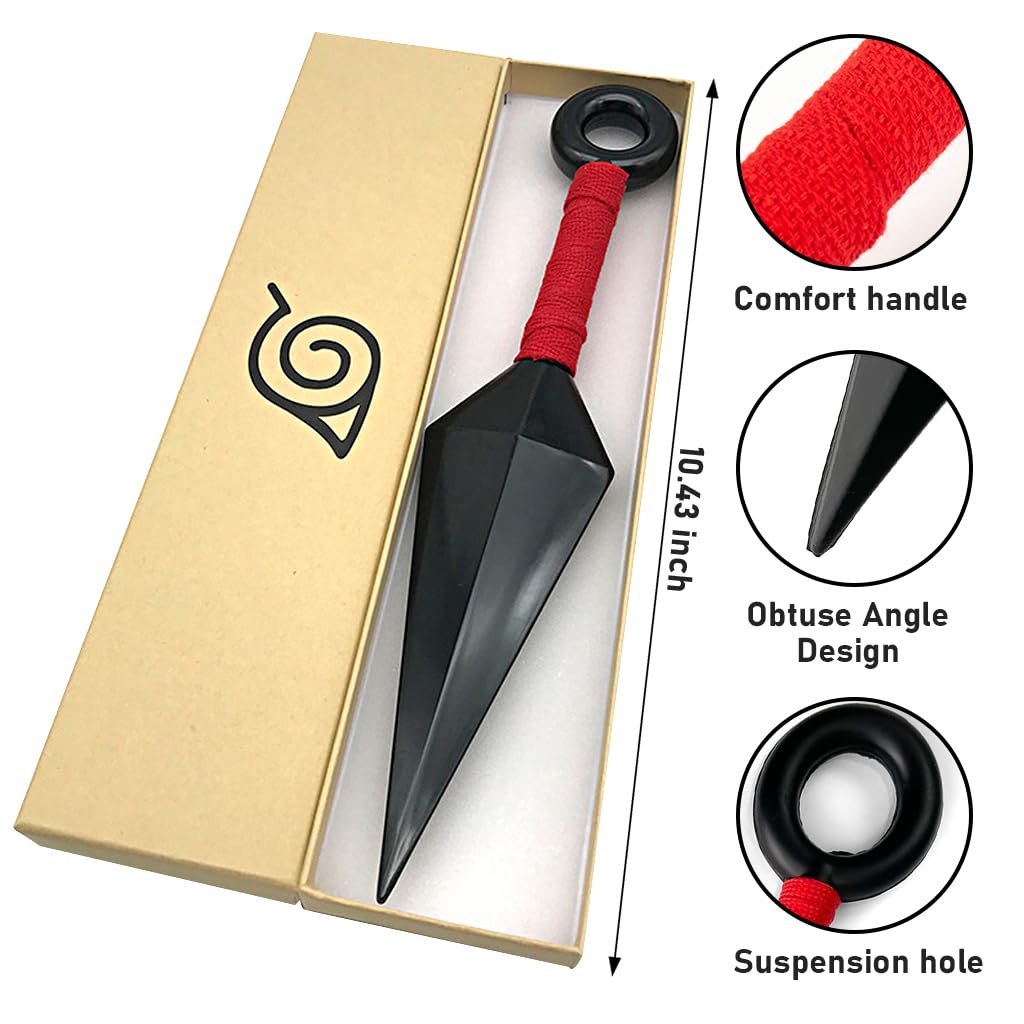 PATPAT Cosplay Props Ninja Headband & 10'' Kunai Weapon Prop Tie-Back Headband Metal Engraved Icon Headband and Kunai Prop Party Dressing-up Accessories Props Halloween Dressing Props