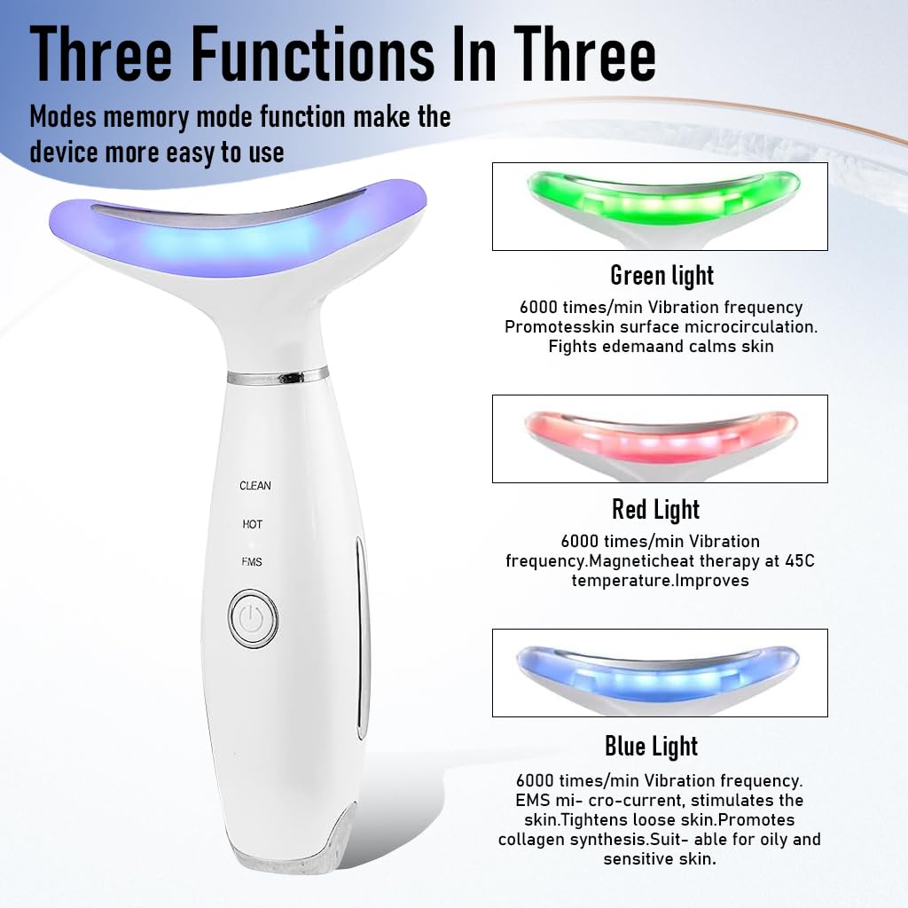 HANNEA Electric Neck Massager Machine, EMS Face Firming Wrinkle Reducing Tool Double Chin Reducer, Lifting Device Chin, Facial Beauty Machine With 3 Massage Modes