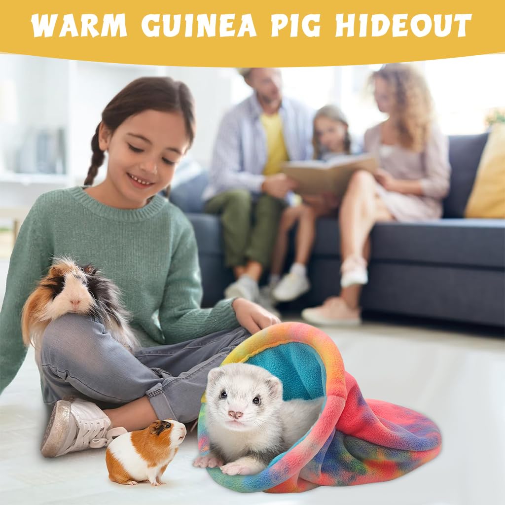 Qpets Hamster Cozy Cave Pet Sleeping Bag for Cage Winter Plush Warm Cozy Cave Fashion Color Warm Hiding Cave