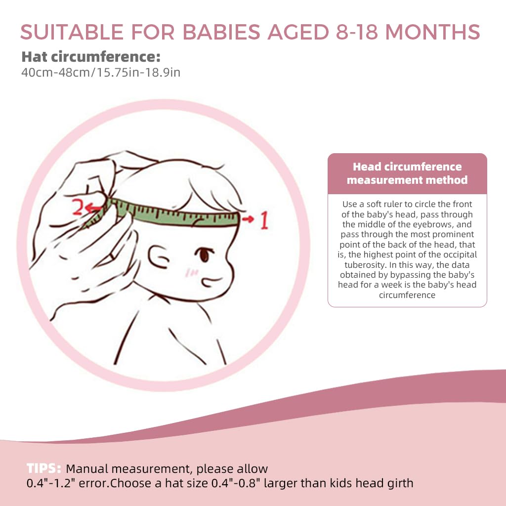 SNOWIE SOFT Baby Sun Hat Toddler Girls Sun Cap Breathable Cotton Sun Cap Bucket Hat Cute Bow Wide Brim Baby Girls Hat Birthday Gift for Girls 6-18 Months