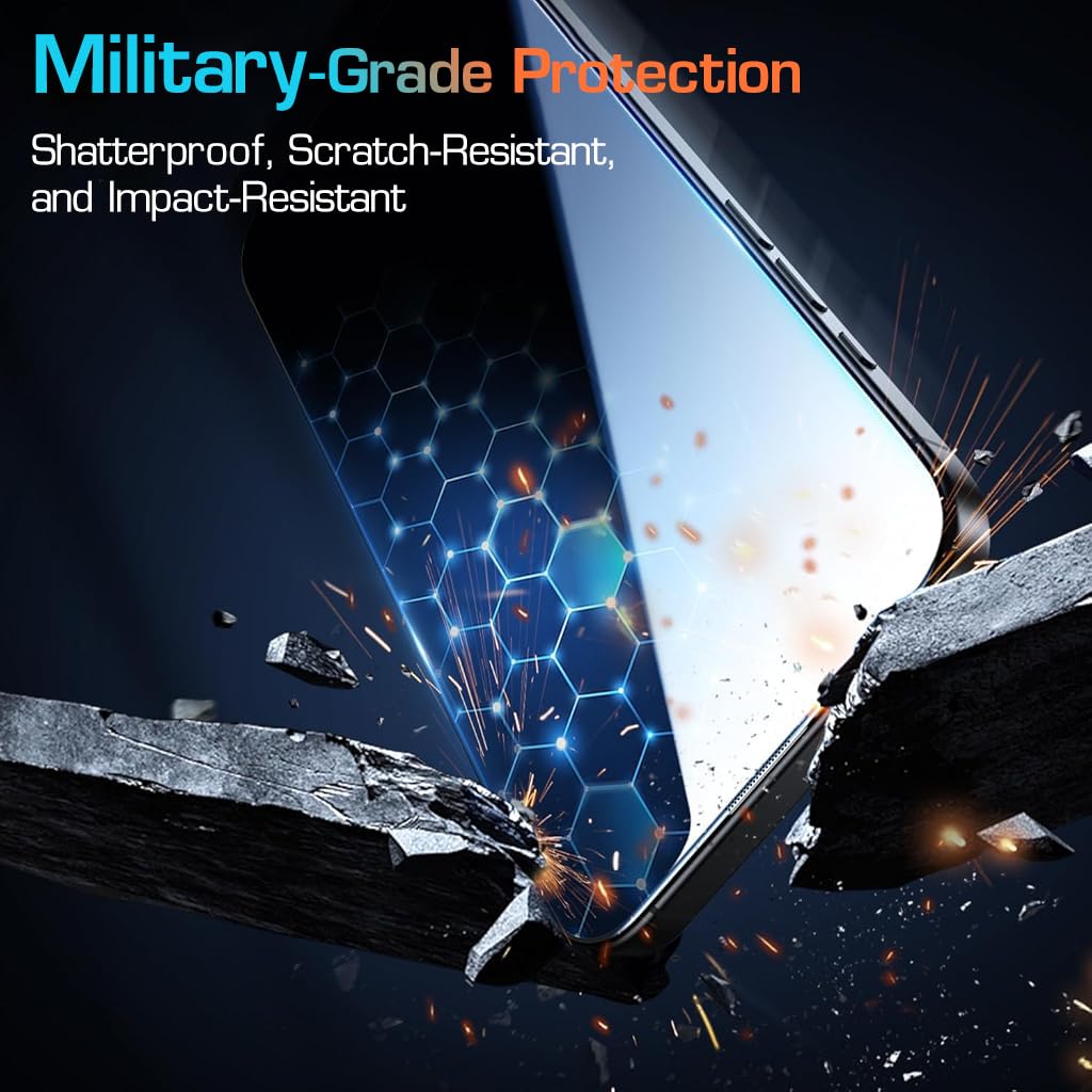 ZORBES 2pcs HD Screen Protector for i Phone 16 Pro Max 6.9'' HD Tempered Glass Screen Protector with Installation Assistant Anti-glare Screen Protector for i Phone 16 Pro Max