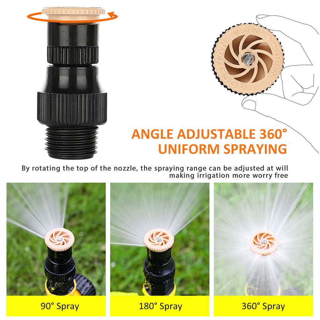 HASTHIP Garden Sprinker for Garden Agriculture Watering, 360° Rotating Irrigation Sprinkler Adjustable Irrigation Angle Sprinkler, Gardening Watering Systems for Outdoor Grass Garden Yard Lawns