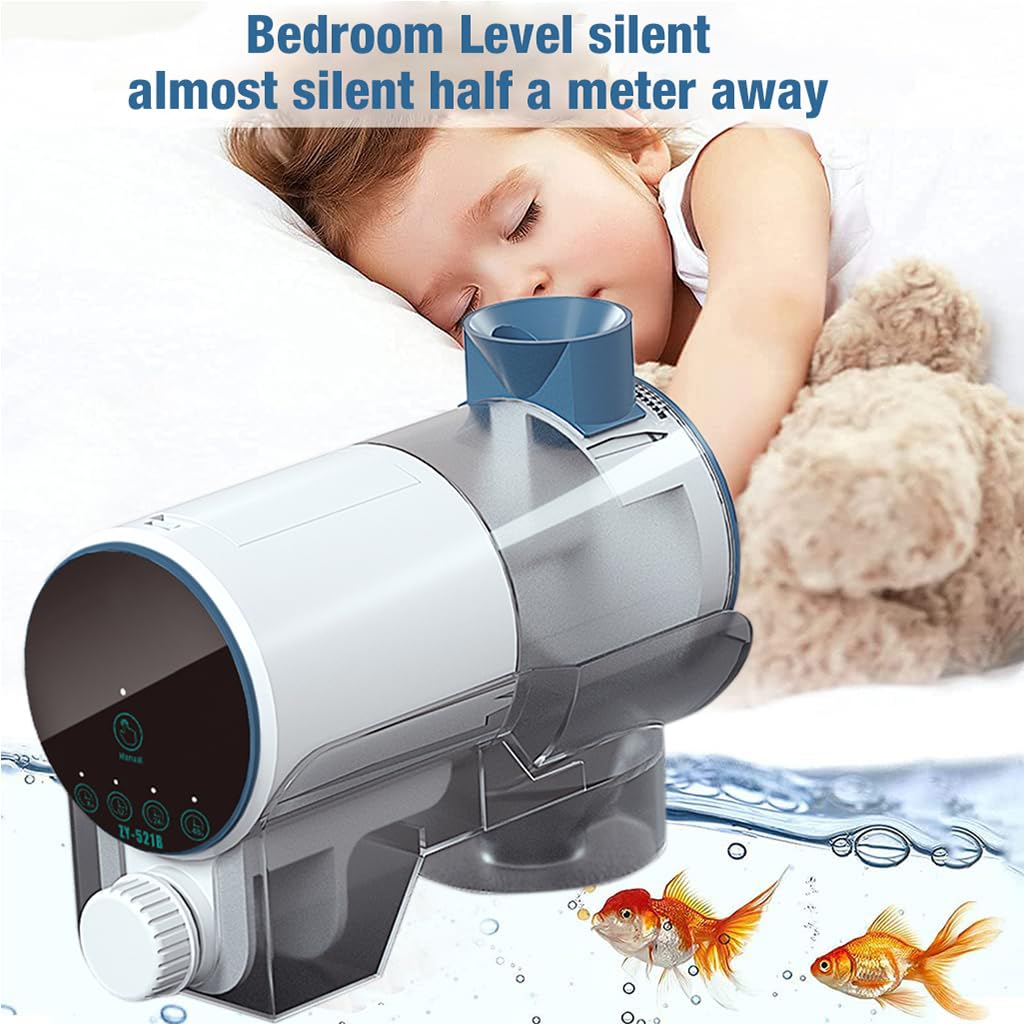 Qpets Moisture-Proof Acrylonitrile Butadiene Styrene Automatic Fish Feeder Aquarium Tank Fish Food Dispenser with Digital Timer, Suitable for Feeding Pet Fish on Holidays/Travel(Not Included Battery)
