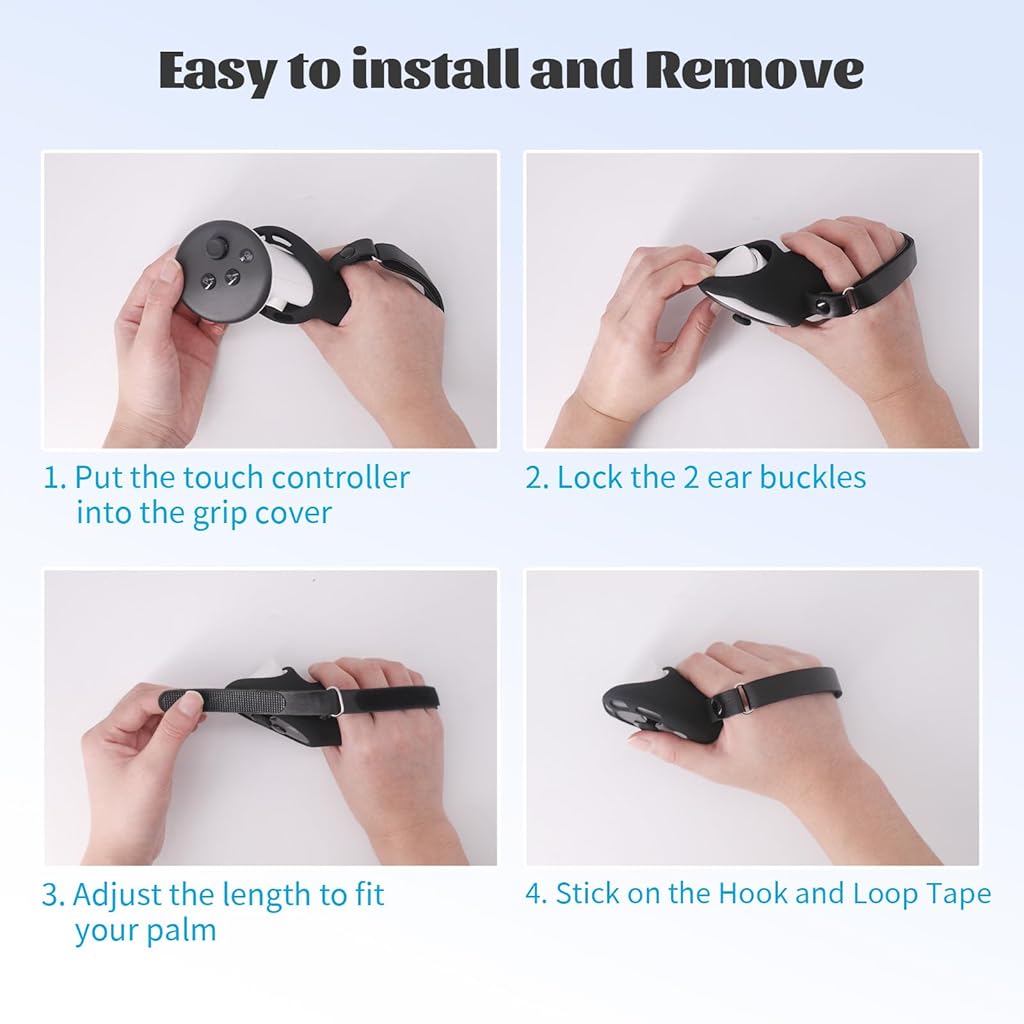 ZORBES Controller Grips Cover for Meta/Oculus Quest 3/Quest 3S Accessories, Silicone Grips Cover with Controller Hand Straps Compatible with VR Touch Controller Cover