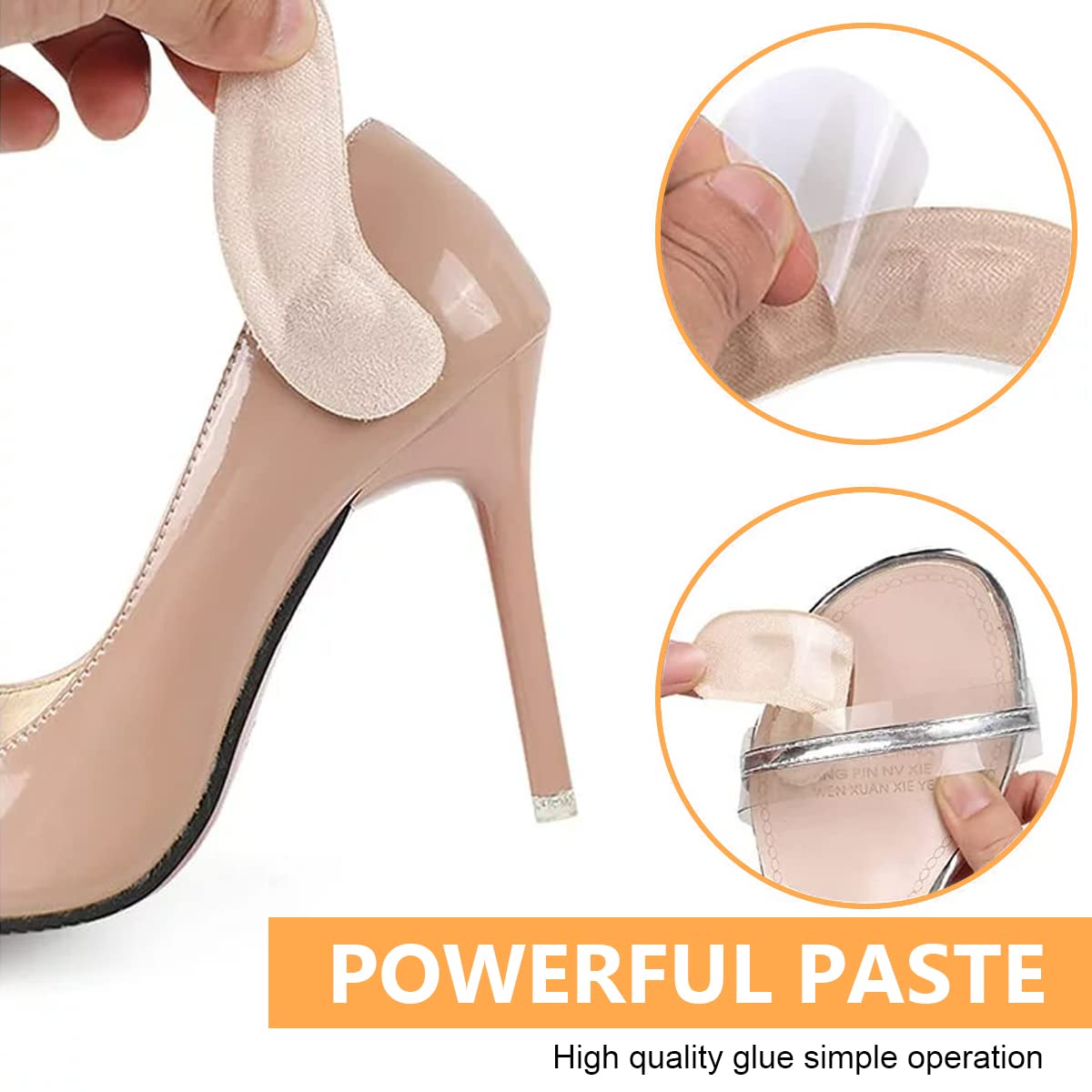 HANNEA 4 Pairs Ball of Foot Cushions, High Heel Inserts, Foot Pads, Soft Gel Heel Insole Pads, Non-Slip Metatarsal Pads for Women, Comfortable Forefoot Cushions, Idea for Foot Pain Relief