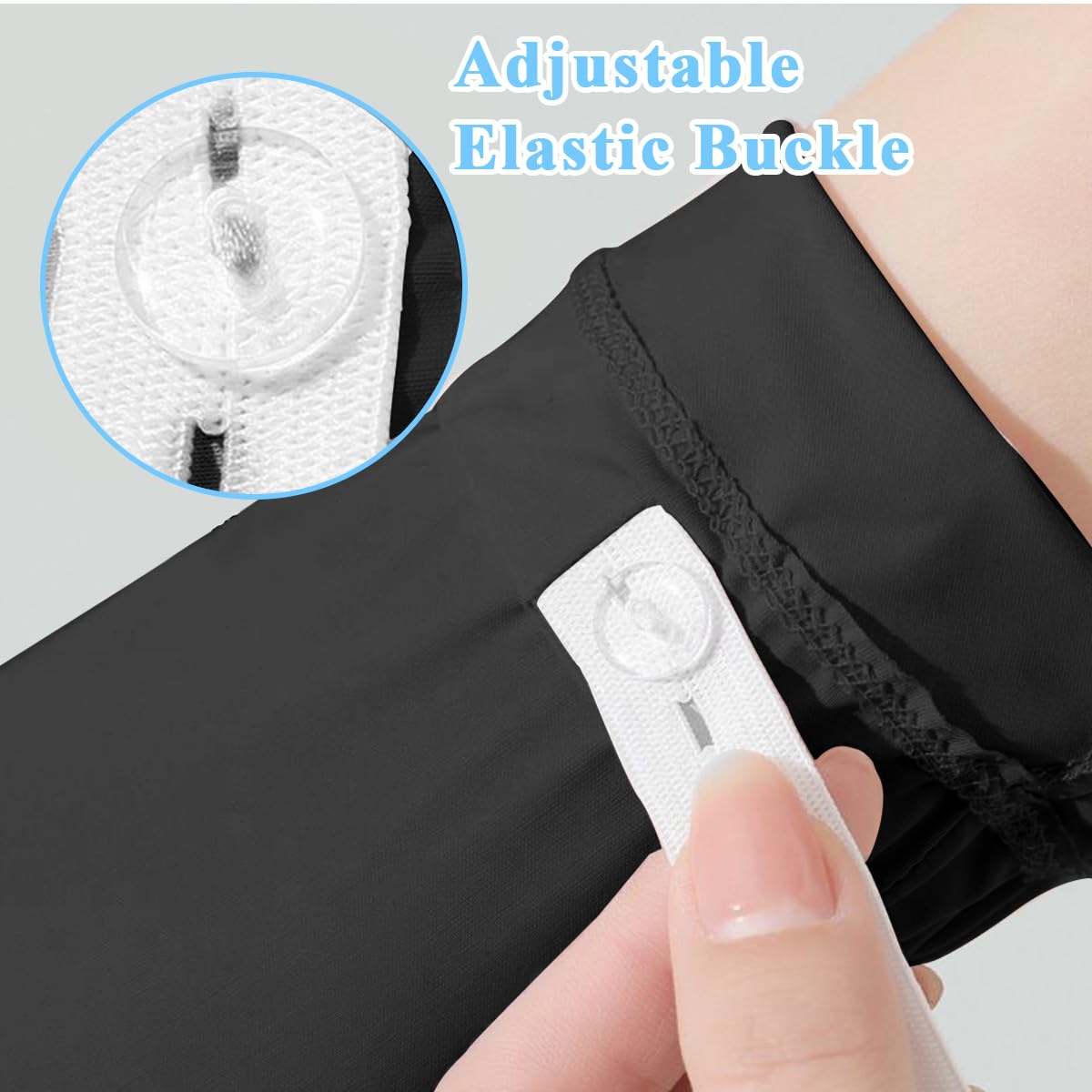 PALAY UV Protection Arm Sleeves Nylon Ice Silk Arm Sleeves with One Piece Gloves, Open Finger Tip & Anti-slip Palm Design Outdoor Cool Arm Sleeve for Driving, Cycling, Gardening - Black
