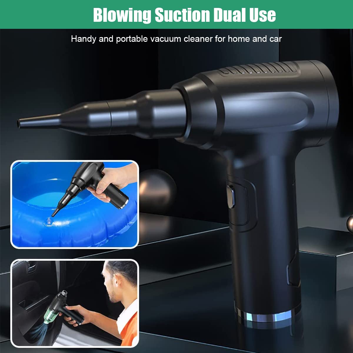 ZORBES Electric Compressed Air Duster - Cordless Electric Air Duster, 50, 000RMP Air Blower for Computer, Effective Keyboard Cleaner, Canned Air Replacement, Computer Cleaner Keyboard Duster