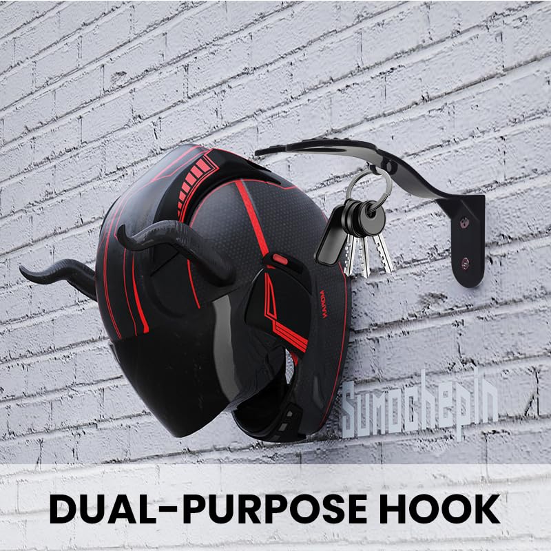 STHIRA® 2 Piece Helmet Holder Wall Motorbike Helmet Holder