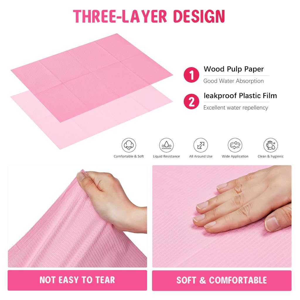 MAYCREATE 20 Sheet Nail Art Sheets Disposable Nail Table Pads Lint-free Wipes Tattoo Table Covers Disposable Barrier Sheets for Work Surface, Table, 45.7x32.4cm