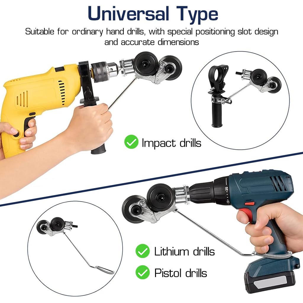 Serplex Electric Drill Shear Attachment Cutter, Electric Drill Plate Cutter Metal Nibbler Drill Attachment with adapter, Drill Machine Attachment Tools For Cutting Iron, White Sheet, Steel, Copper