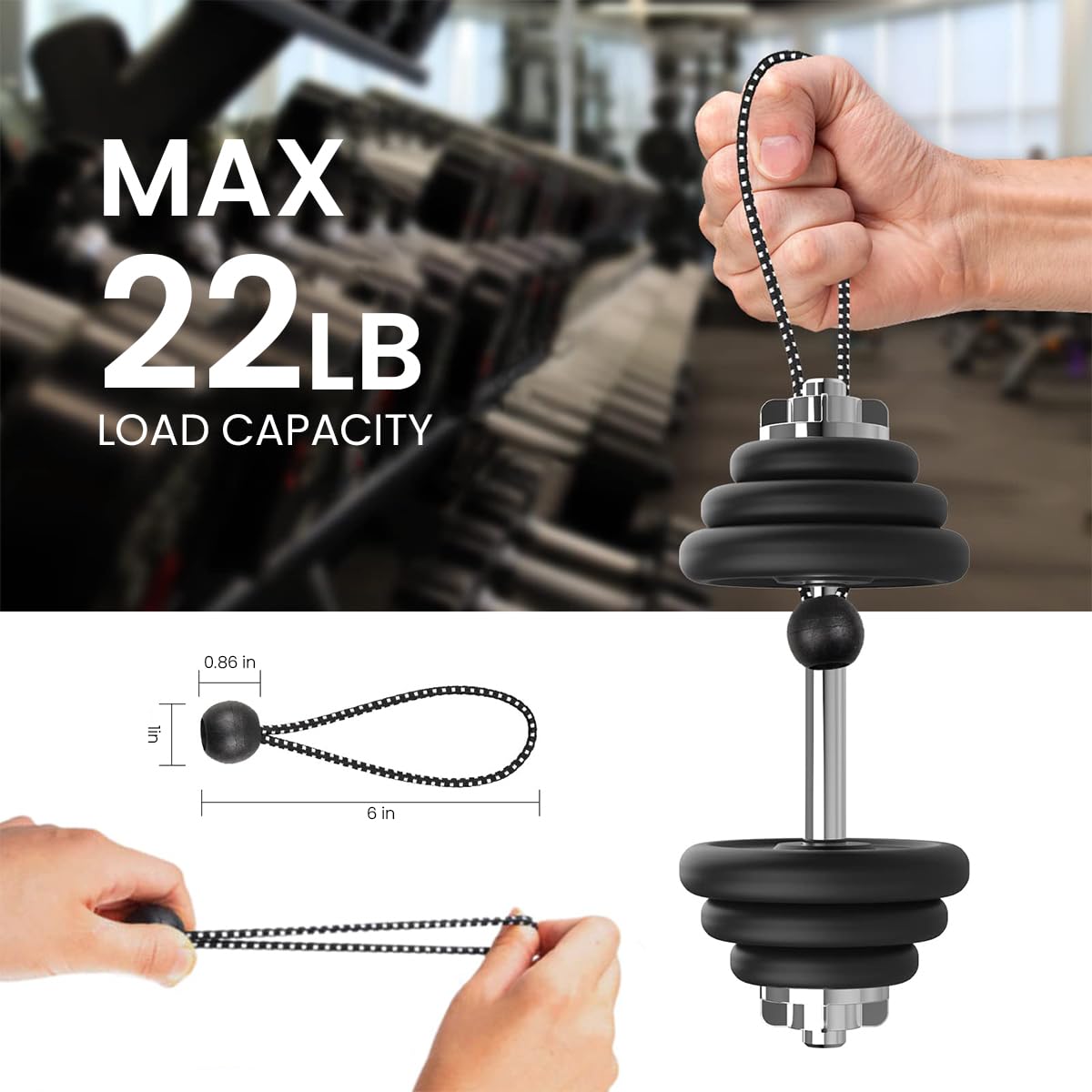 HASTHIP 8Pcs Ball Bungee Cord - 6-Inch Multipurpose High-Stretch Bungee Cord for Canopy, Tarp, Straps, Tent, Poles & Wires Outdoor & Indoor Activities