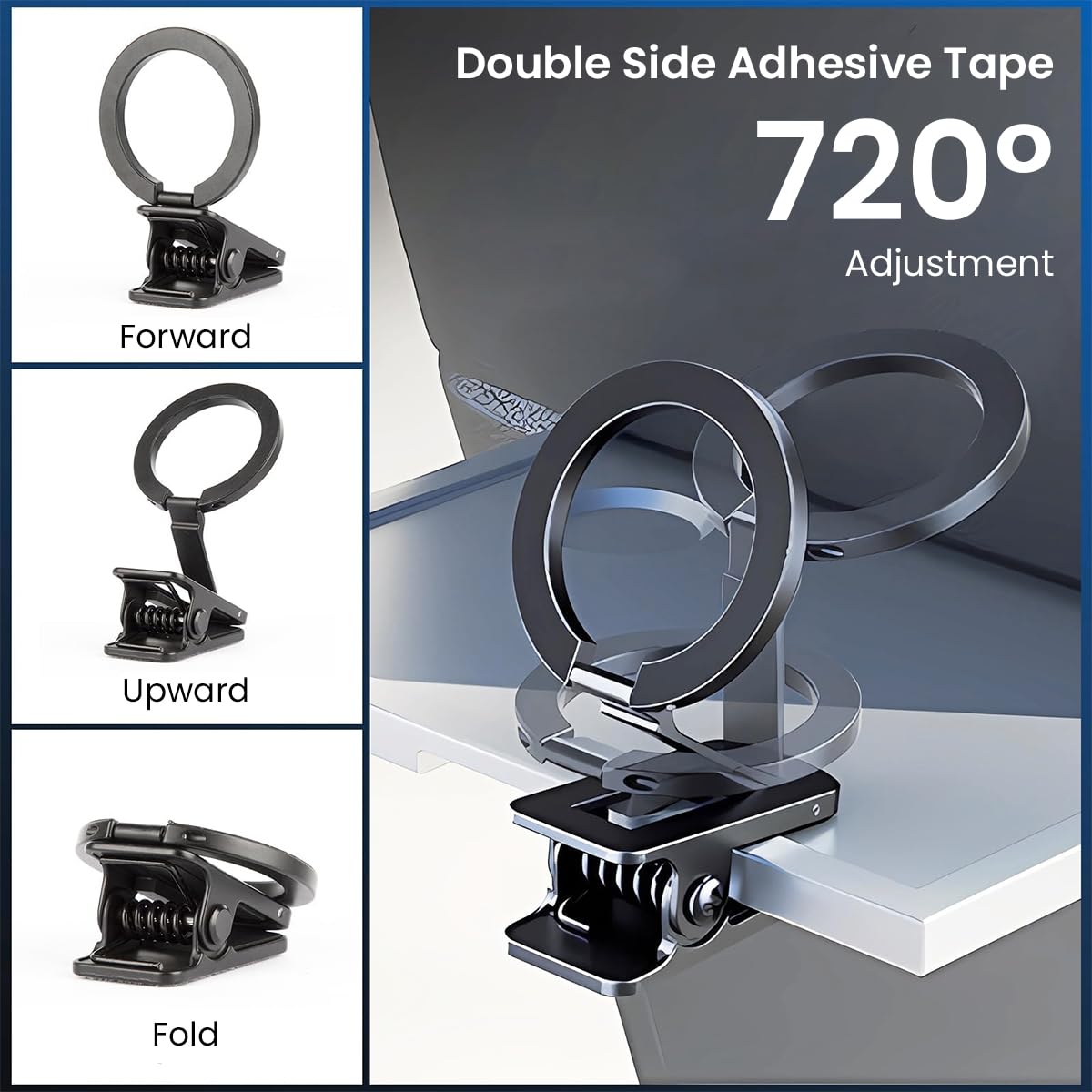 ZORBES Fits for Magsafe Car Mount, Phone Holder Clamp for Desktop, Hands Free Magnet Travel Phone Car Holder, Dash Phone Mount Car Fit for iPhone 15 14 13 12 Pro Max Mini MagSafe Cases