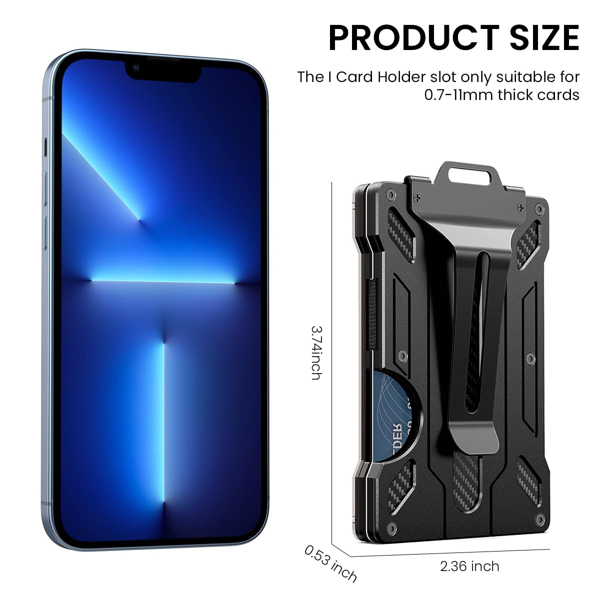 GUSTAVE 3 in 1 Aluminum Slim Wallet for Men Credit Card Holder max to 12-15 pcs Card RFID Blocking Card Wallet