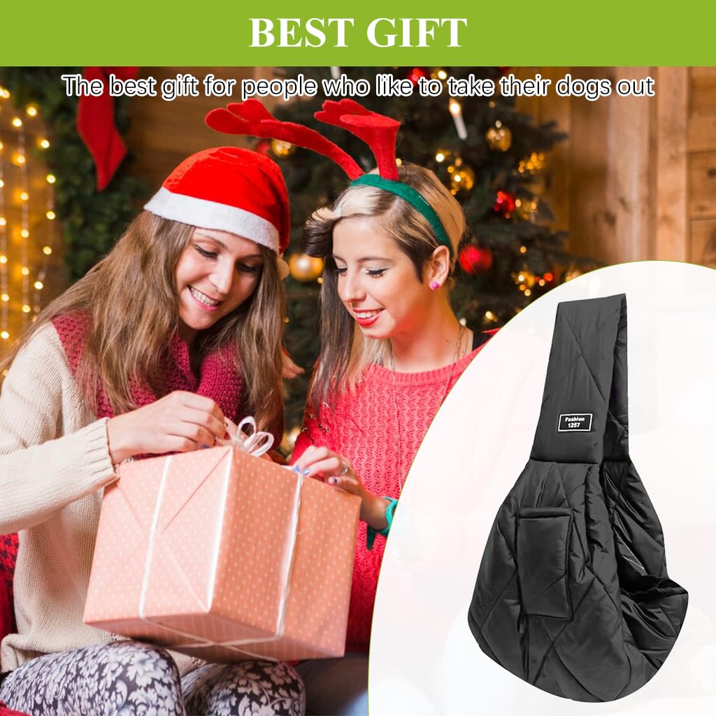 Qpets Pet Carrier Bag, Cat Dogs Sling Carrier Sling Bag Soft Comforting Bag with Wide Shoulder Soft Shoulder Strap Travel Pet Carrier Dog with Side Pockets