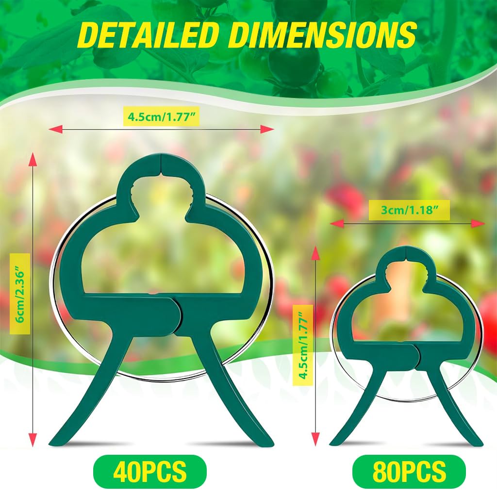 HASTHIP Plastic Plant Support Clips - 120 Pcs Plant Clips for Climbing Plants - Garden Plant & Vines Support Clips - Plant Support Clips for Supporting Stems & Vines Grow - Upright Climbing Clips
