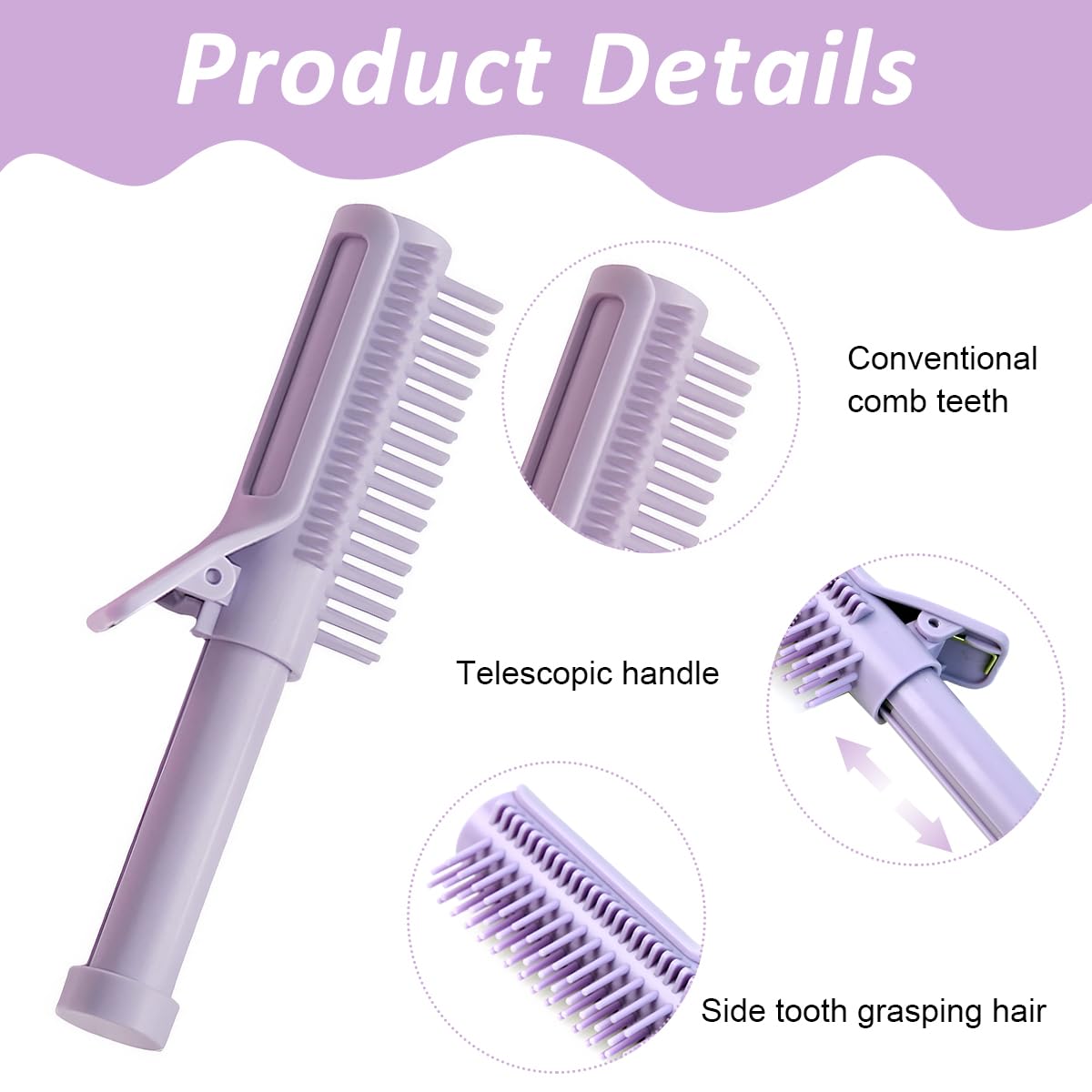 MAYCREATE Hair Styling Brush Hair Volumizing Clip Brush Retractable Round Brush Fluffy Hair Root Portable Hair Brush Comb Hair Root Volumizing Hair Brush