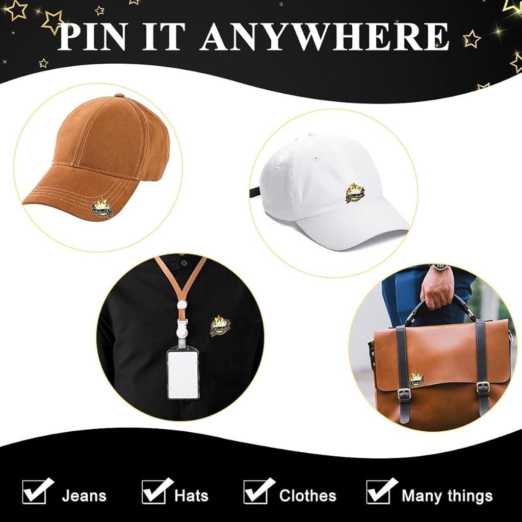 SANNIDHI® 10Pcs Employee of The Month Lapel Pin Pentagram 'Rock Star' Brooch Charm Enamel Bag Charms DIY Metal Lapel Pin No Sew Enamel Employee Pin Performance Reward Pins